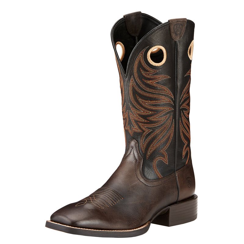 Ariat Western: Sport Rider Wide Square Toe Botas Western Hombre - Chocolate (UAHVR3801)